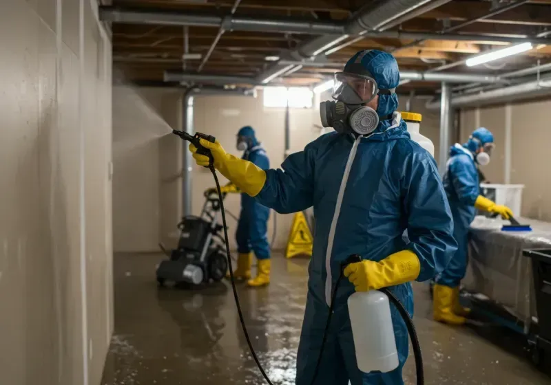 Basement Sanitization and Antimicrobial Treatment process in Henderson County, NC