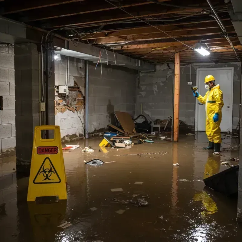 Flooded Basement Electrical Hazard in Henderson County, NC Property